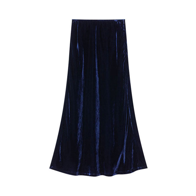 Coco Blanc Navy Velvet Slip Skirt