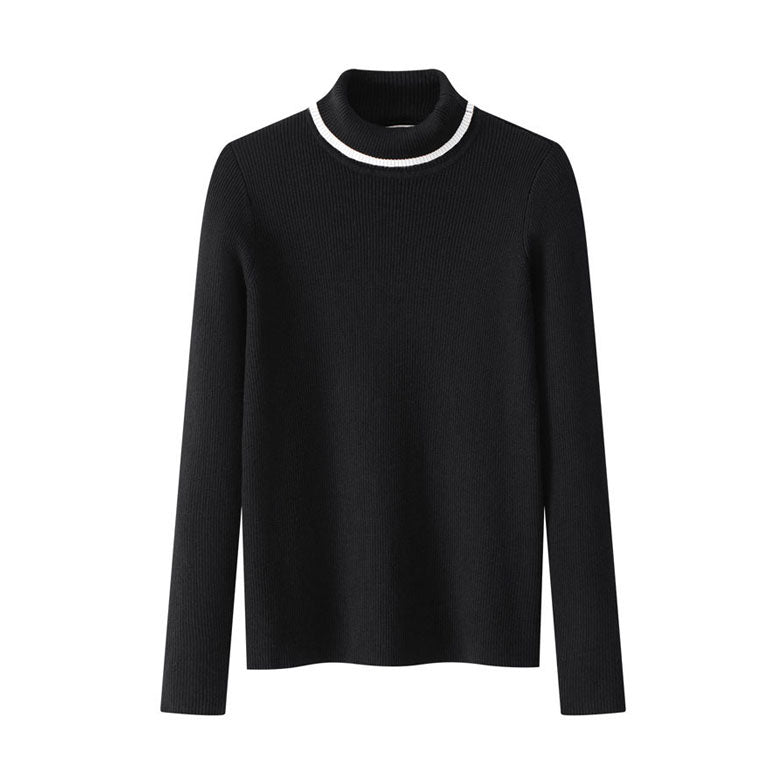 Coco Blanc Black Ribbed Turtleneck