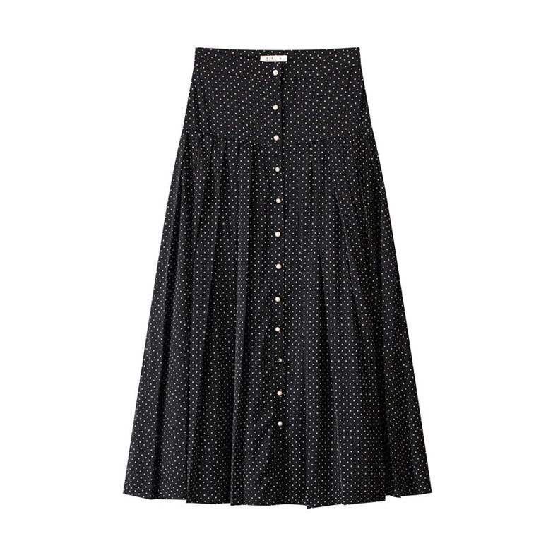 Coco Blanc Black/White Polka Dot Pleated Skirt