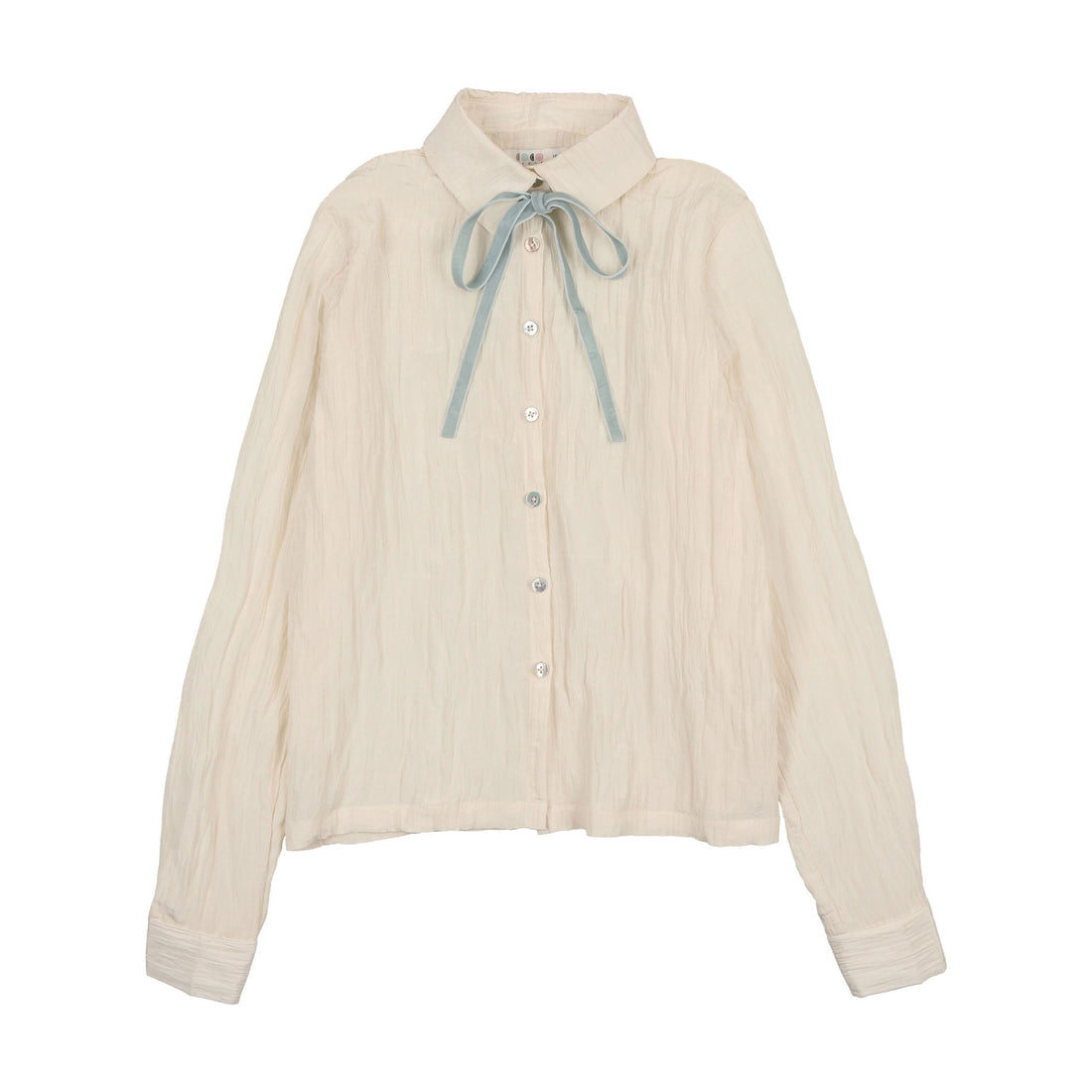 Coco Blanc White W/ Slate Tie Blouse
