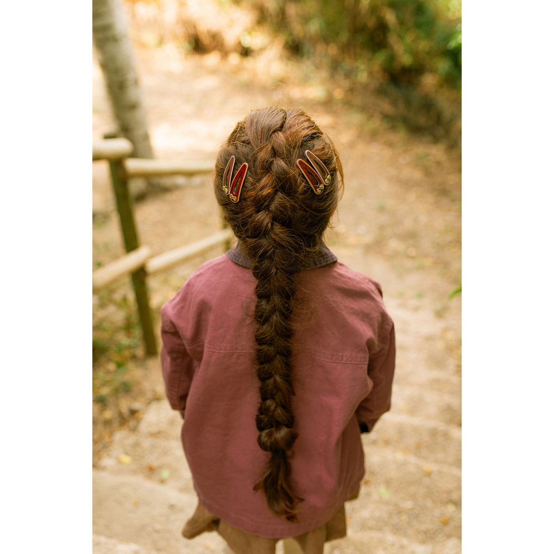 Knot Hairbands  Wine + Camel Profile Clip Set