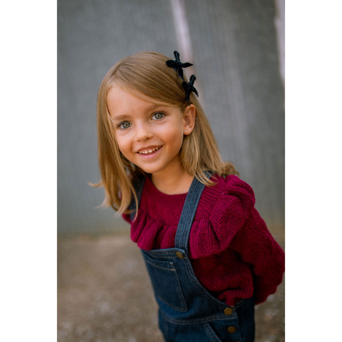 Knot Hairbands  Navy Velvet Ribbon Mini Bow Set