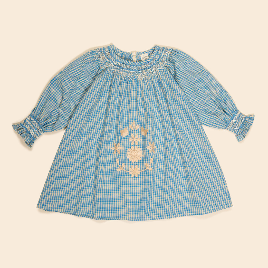 Apolina Tablecheck Marine Cece Smock Dress – Ladida