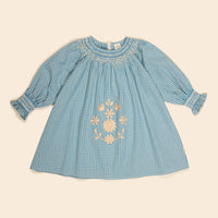 Apolina Tablecheck Marine Cece Smock Dress