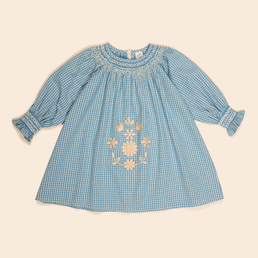 ワンピース apolina Samira Dress - Marine Apolina Tablecheck Marine Cece Smock Dress – Ladida