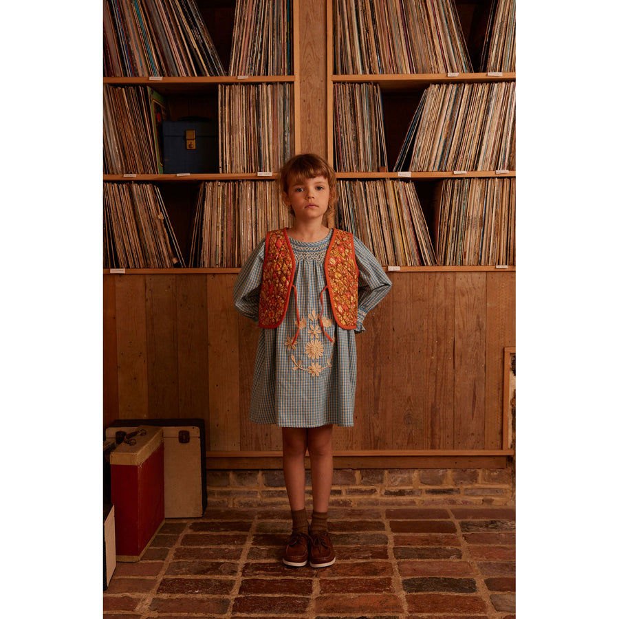 ワンピース apolina Samira Dress - Marine Apolina Tablecheck Marine Cece Smock Dress – Ladida