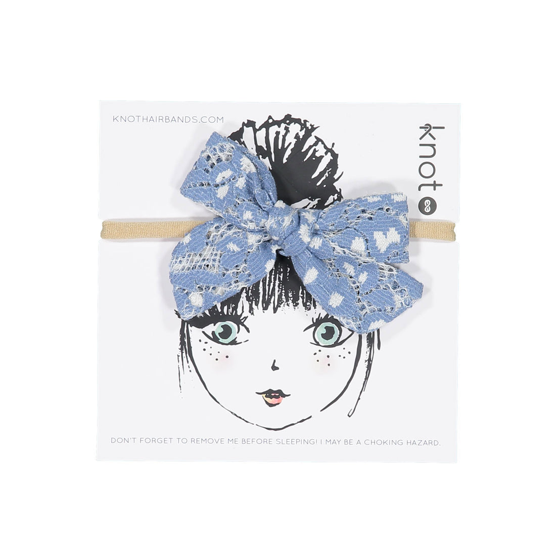 Knot Hairbands  Blue Chantilly Bow Band