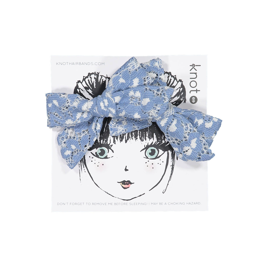 Knot Hairbands  Blue Chantilly Bow Set