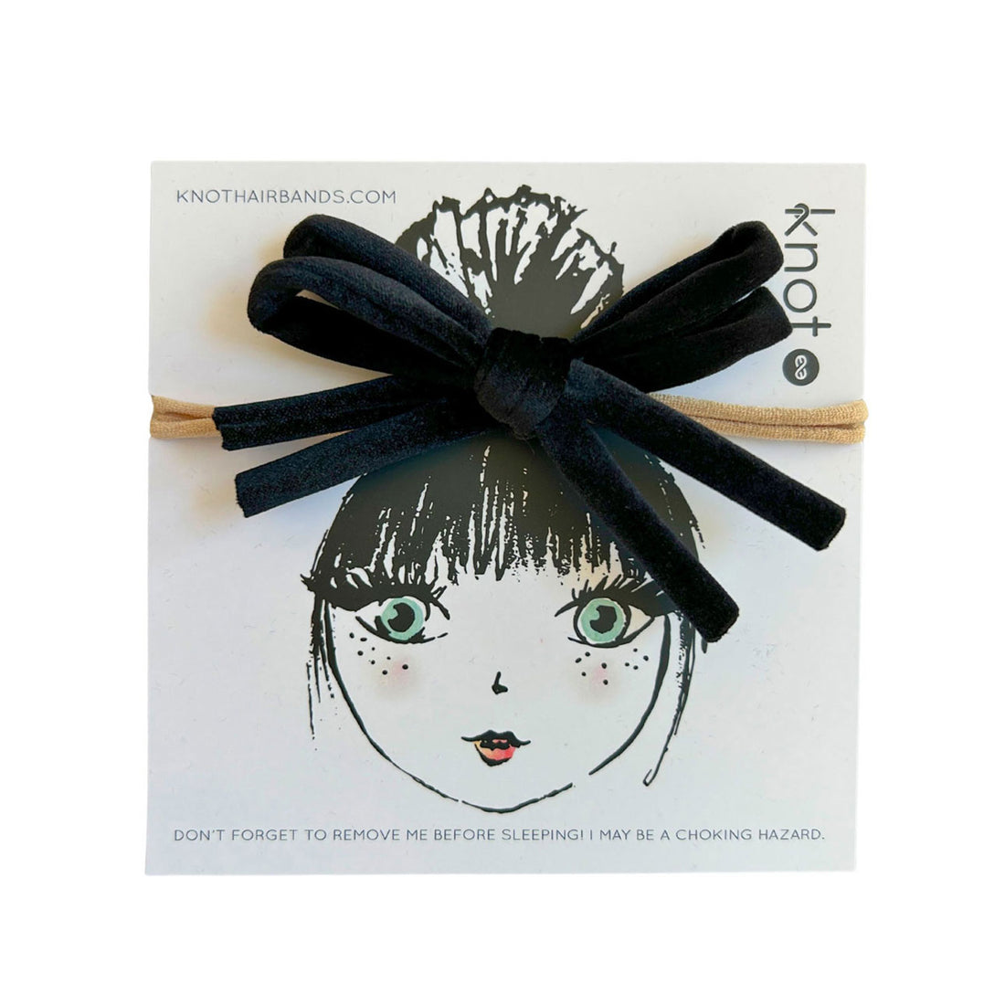 Knot Hairbands  Black Corded Mini Bow Band