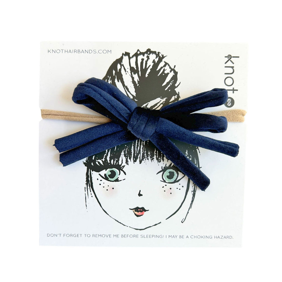 Knot Hairbands  Navy Corded Mini Bow Band