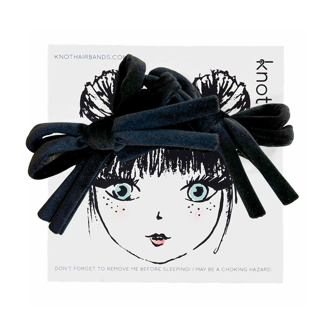 Knot Hairbands  Black Corded Mini Bow Set