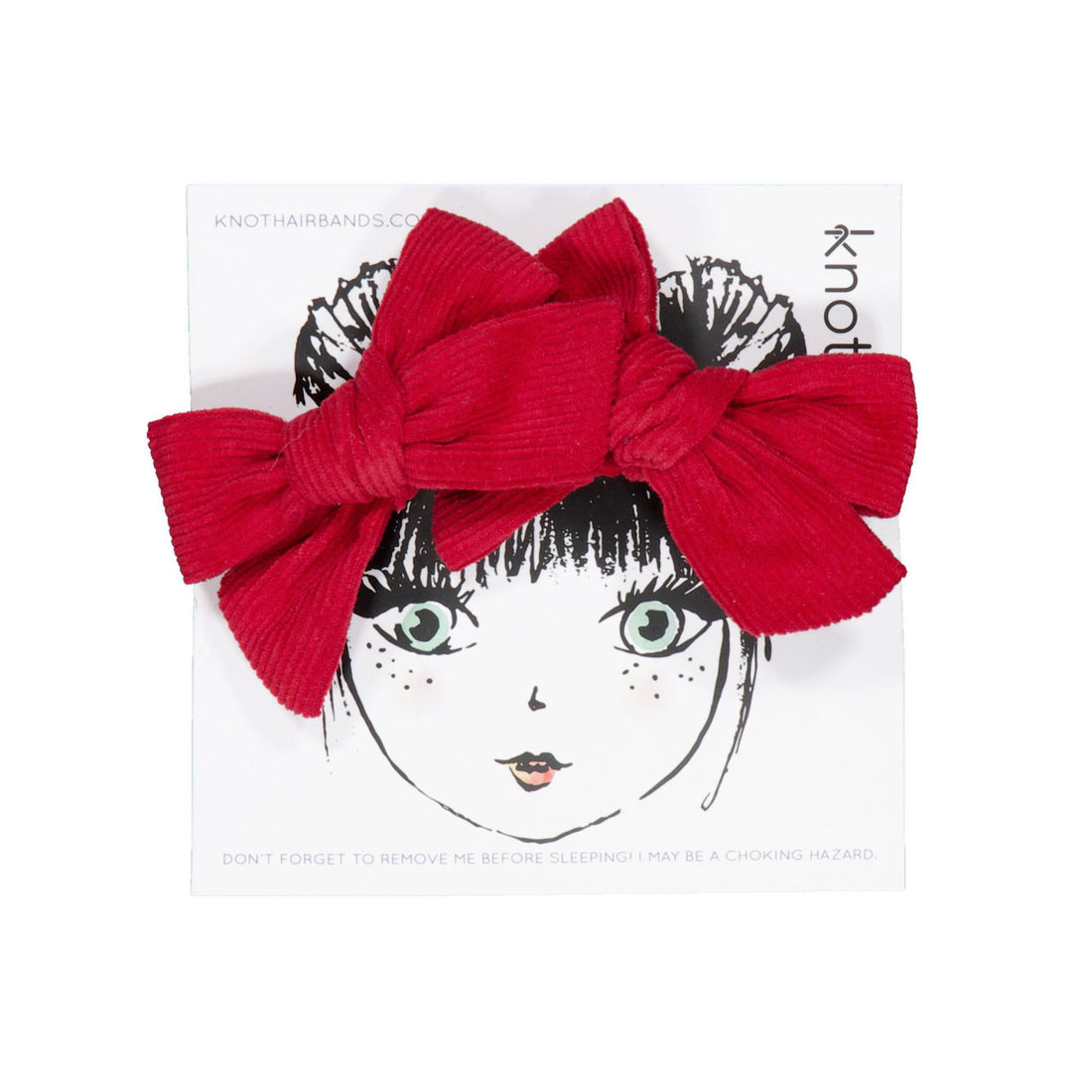 Knot Hairbands Corduroy Mini Bow Set // Cardinal Red