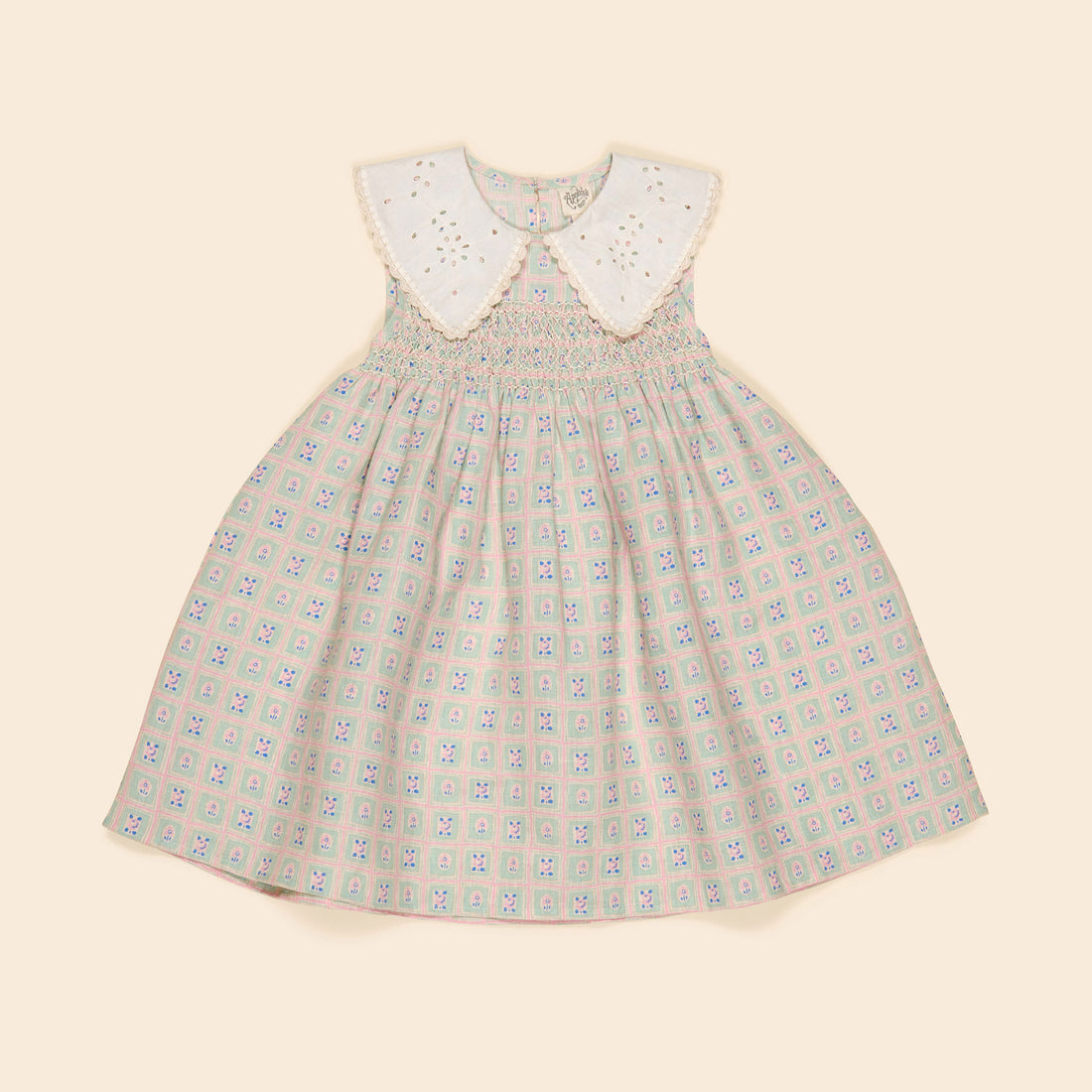 Apolina Rosepanel Mint Cornelia Smock Dress