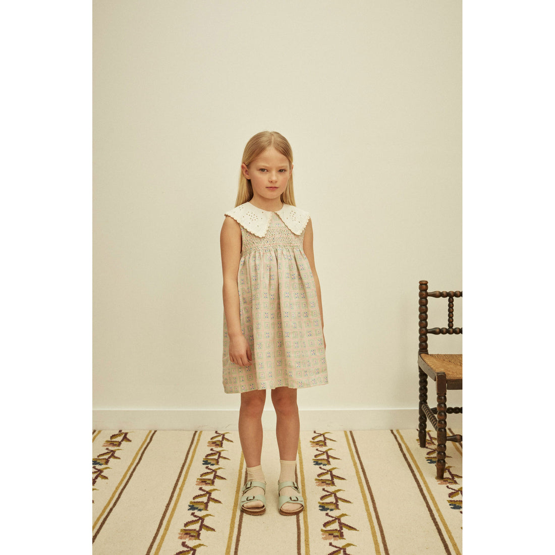 Apolina Rosepanel Mint Cornelia Smock Dress