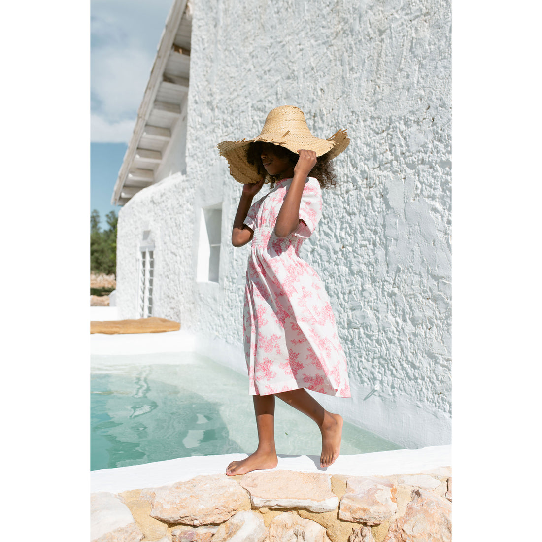 Cera Una Volta Pink Toile De Jouy Sia Dress