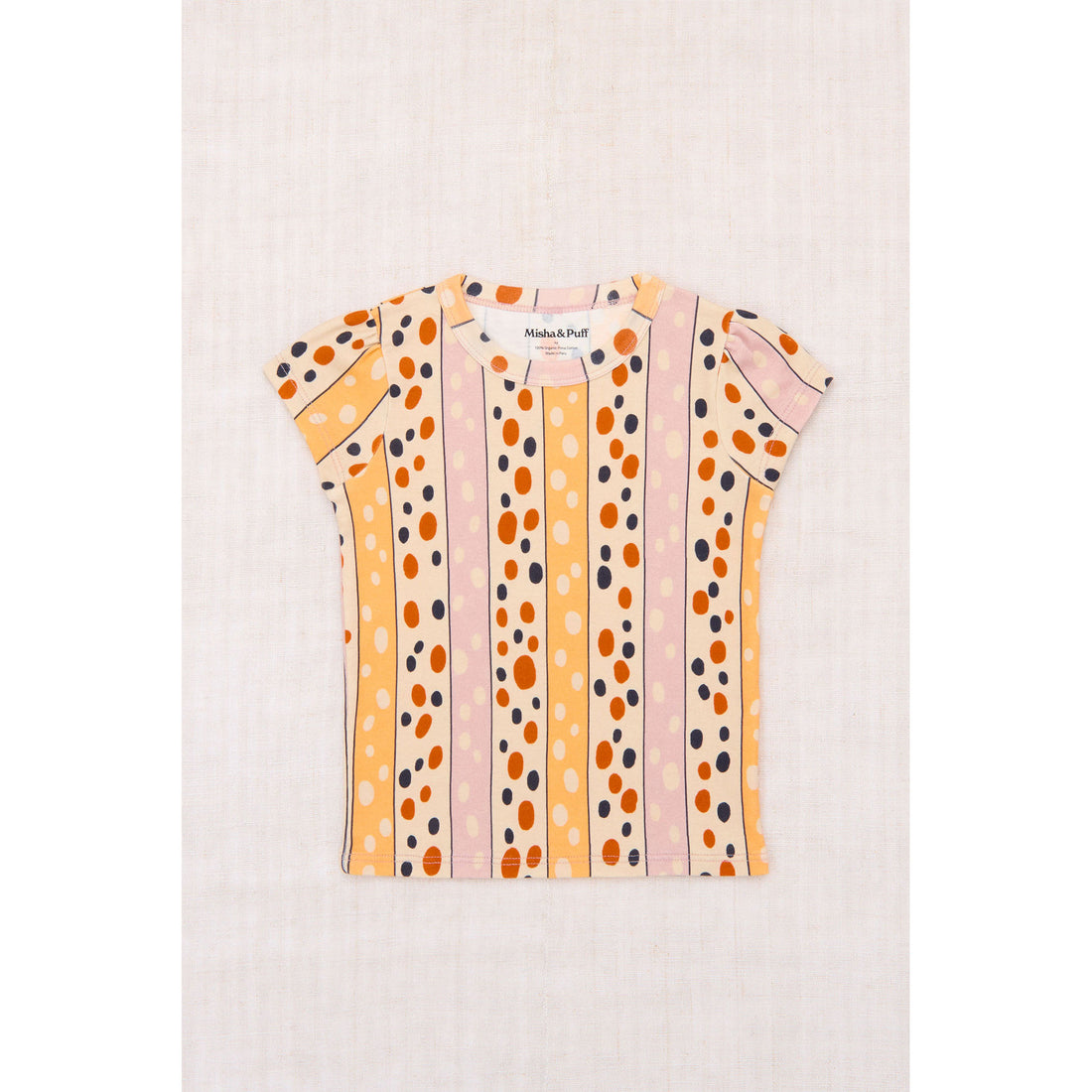 Misha and Puff Frangipani Polka-Stripe Cap Sleeve Tee
