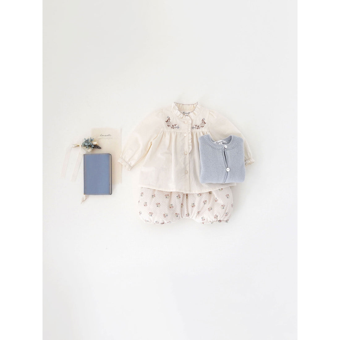 Louisiella Light Blue Laliel Knit Baby Cardigan