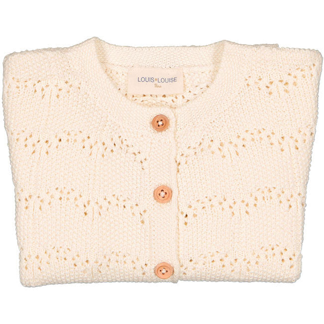 Louis Louise Cream Knitted Mayo Cardigan