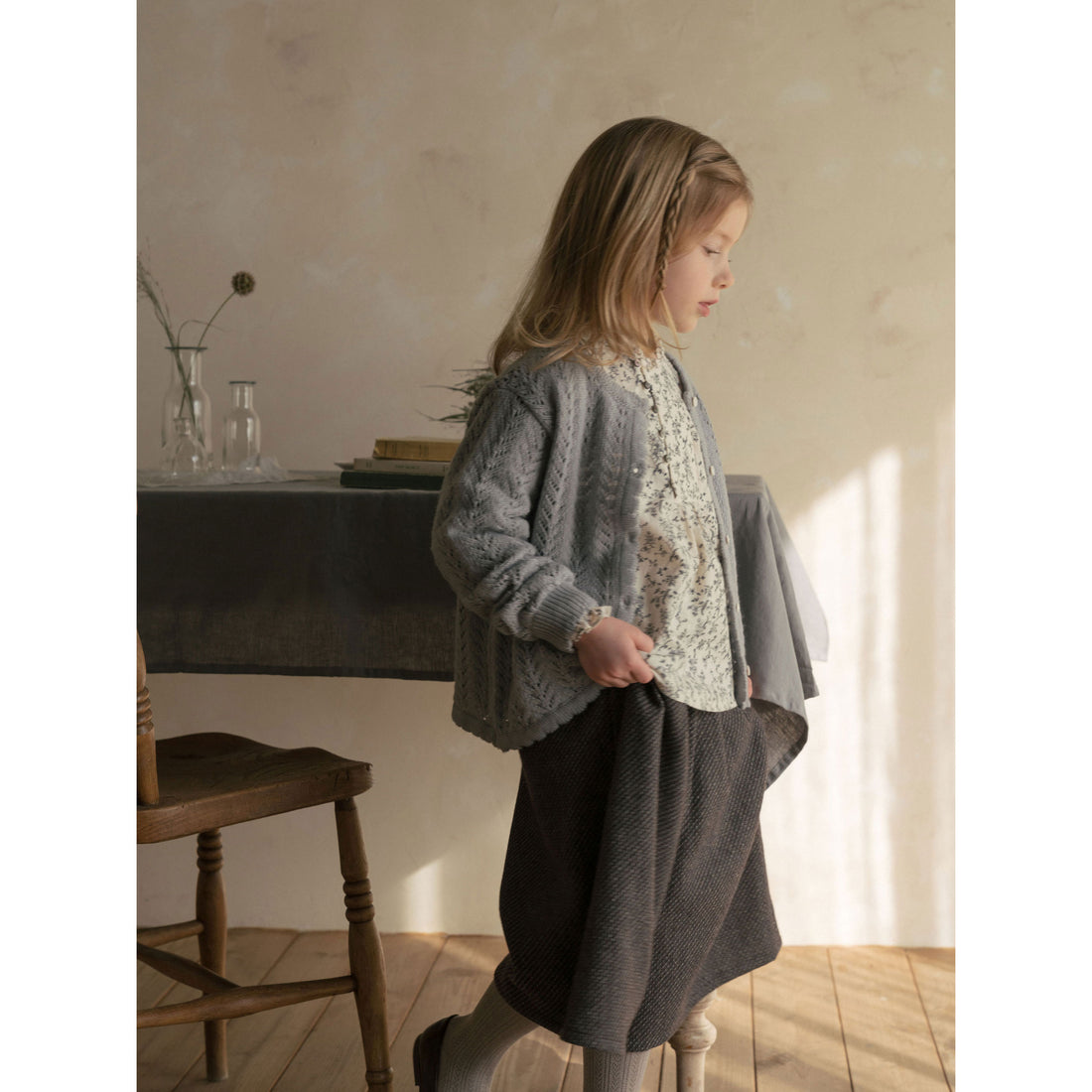Louisiella Vintage Blue Rustina Knit Cardigan