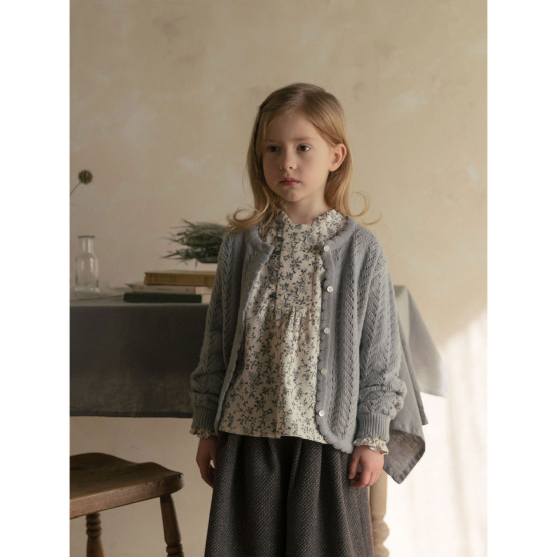 Louisiella Vintage Blue Rustina Knit Cardigan