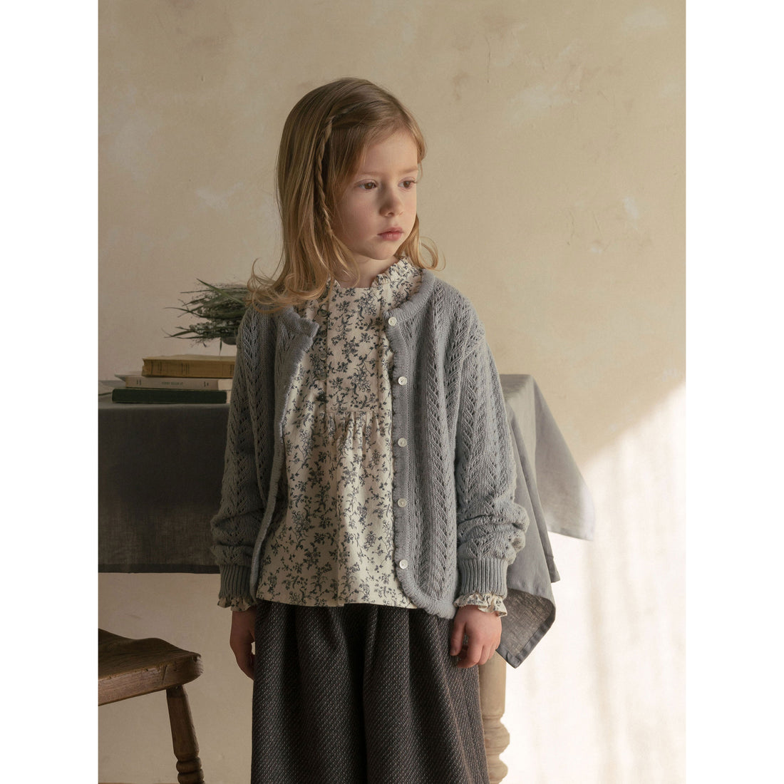 Louisiella Vintage Blue Rustina Knit Cardigan