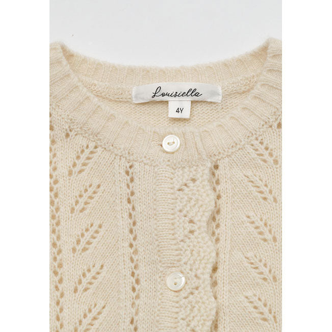 Louisiella Ivory Baby Abbie Knit Cardigan