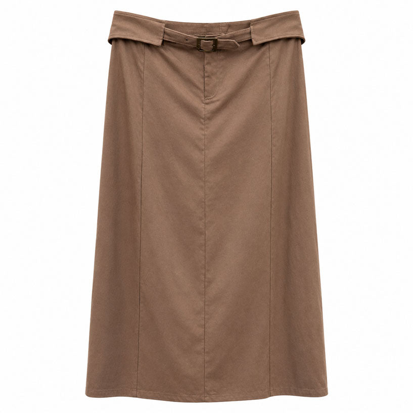 Clubhouse Brown Suede Buckle Skirt