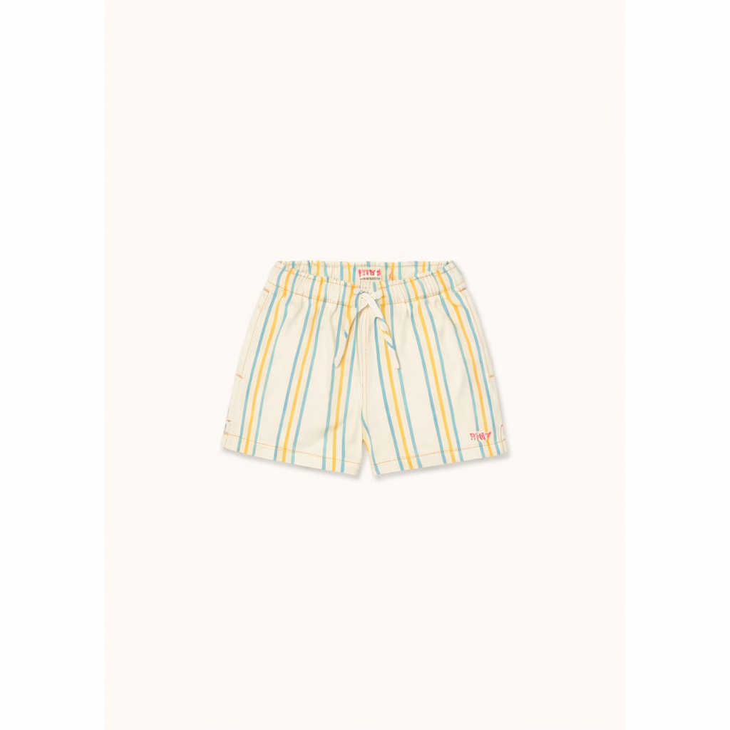 Tiny Cottons Off-White Multicolor Stripes Shorts