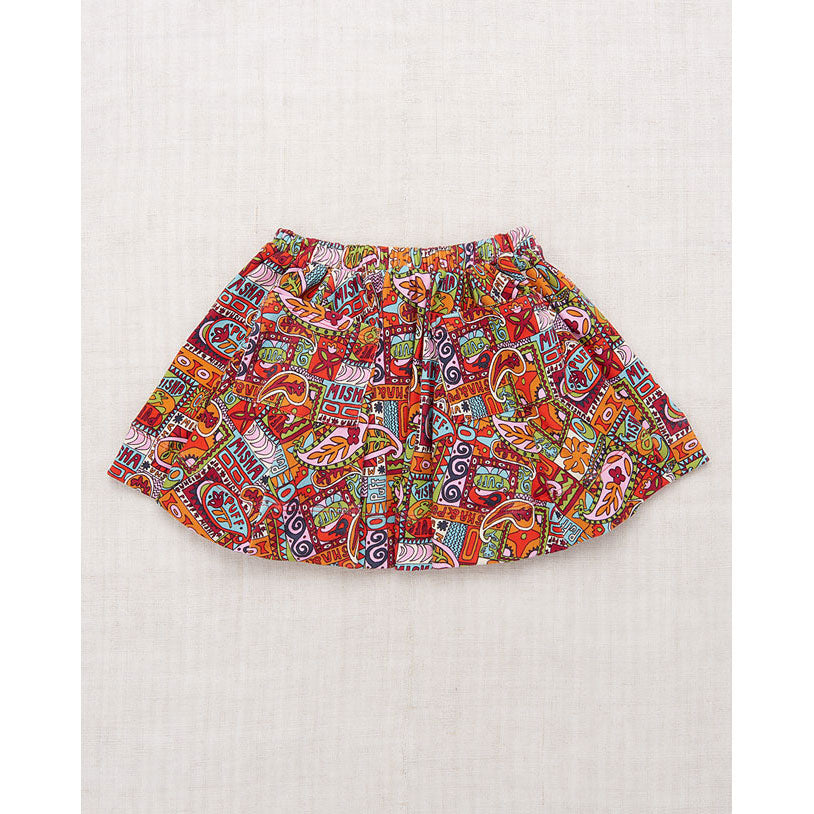 Misha and Puff  Red Flame Groovy Paisley Circle Skirt