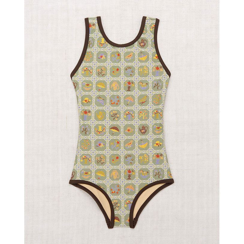 Misha and Puff Vert Trellis Classic Swimsuit