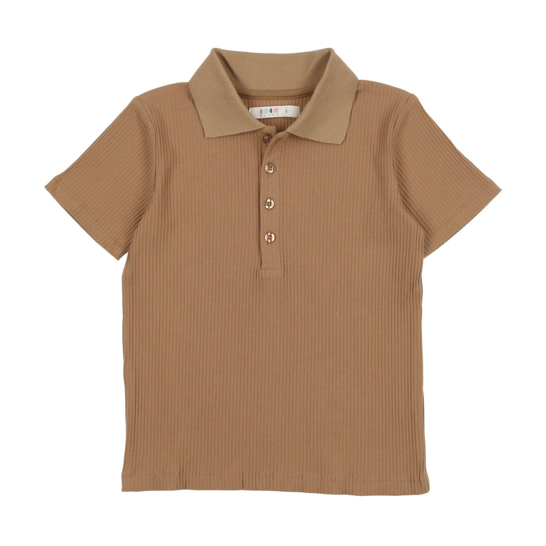 Coco Blanc Camel Ribbed Polo