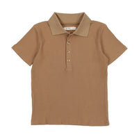 Coco Blanc Camel Ribbed Polo