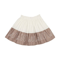 Coco Blanc Ivory/Taupe Colorblock Skirt