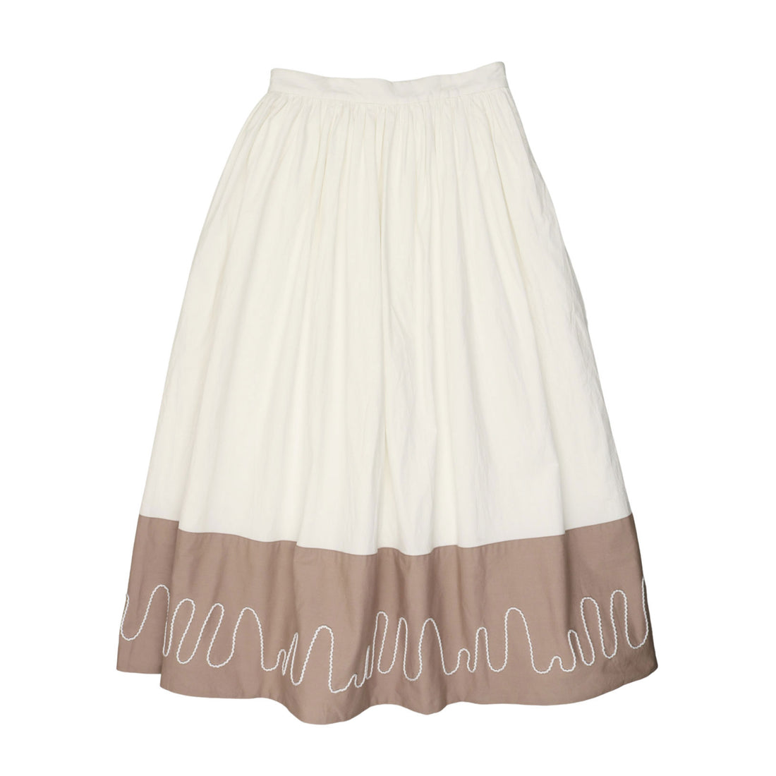Coco Blanc Ivory/Taupe Colorblock Skirt