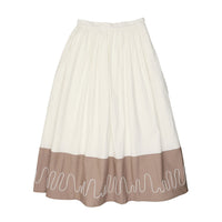 Coco Blanc Ivory/Taupe Colorblock Skirt