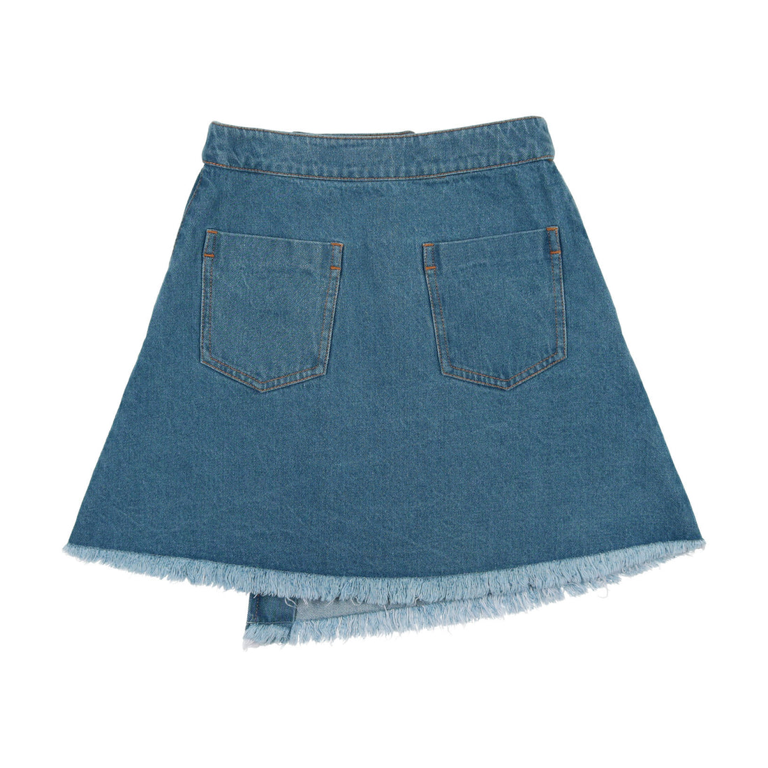 Coco Blanc Blue Denim Knee Length Skirt