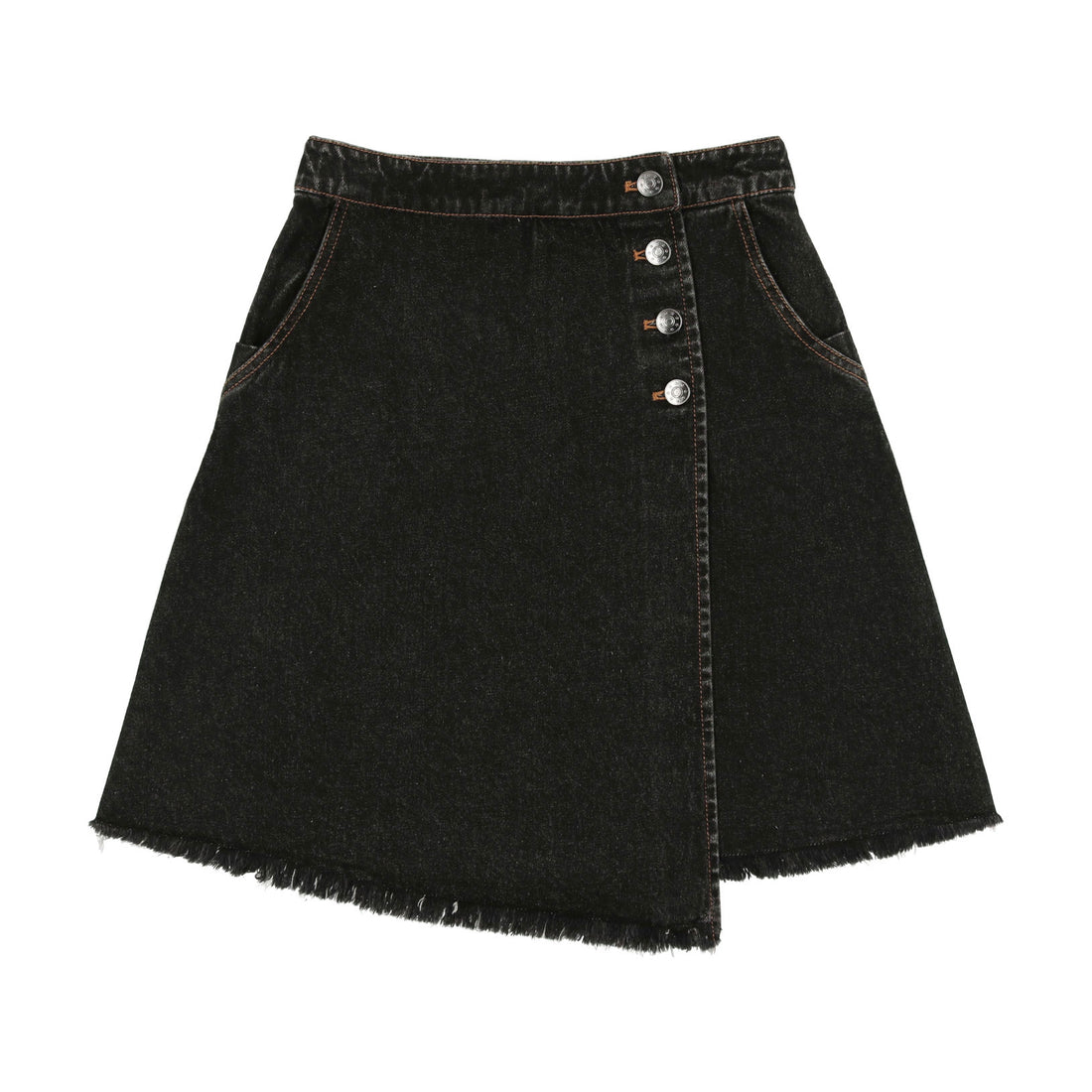 Coco Blanc Black Denim Knee Length Skirt – Ladida