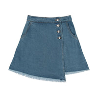 Coco Blanc Blue Denim Knee Length Skirt