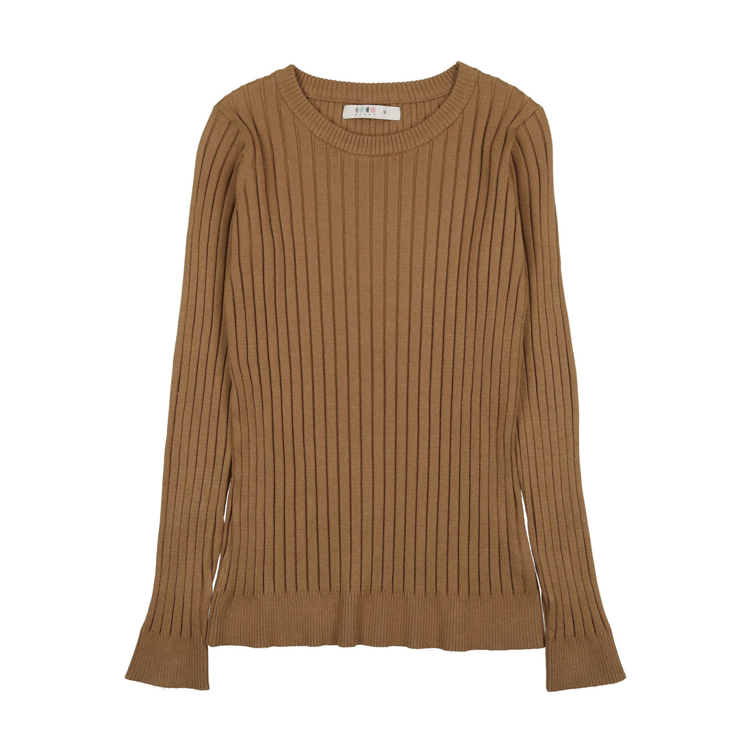 Coco Blanc Carmel Ribbed Crew Sweater