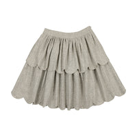 Coco Blanc Light Grey Scalloped Skirt