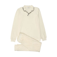 Coco Blanc Cream With Black Velour Pajama