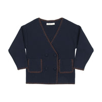 Coco Blanc Navy Double Breasted Sweater