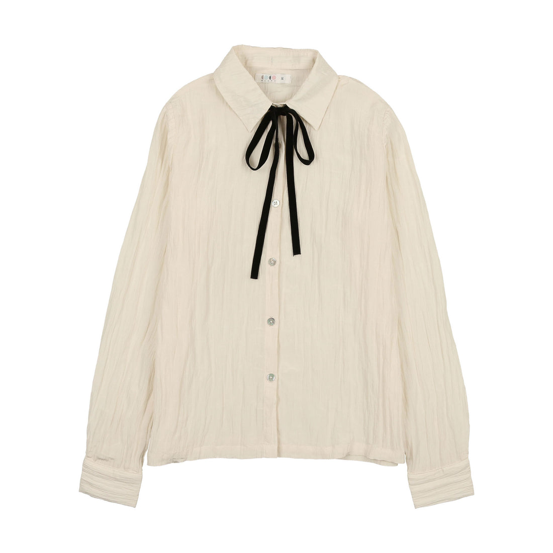Coco Blanc Cream Silk Blouse With Velvet Tie