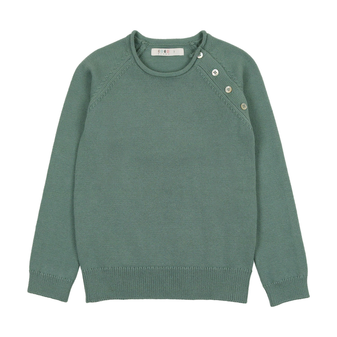 Coco Blanc Crew Button Sweater Coco Blanc Crew Button Sweater