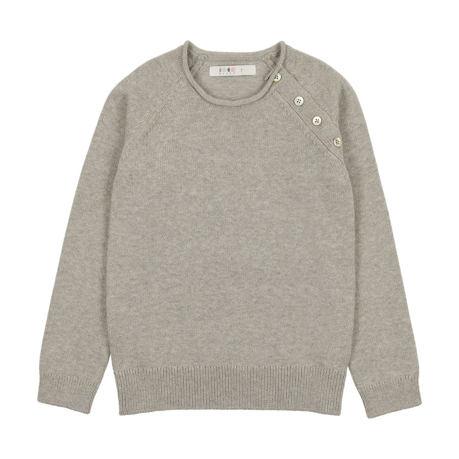 Coco Blanc Crew Button Sweater Coco Blanc Crew Button Sweater