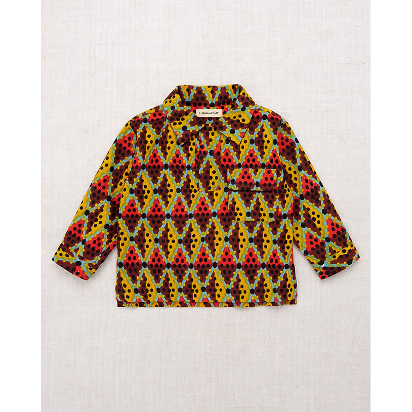 Misha and Puff  Chestnut Harlequin Dots Corduroy Arthur Top