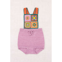 Misha and Puff Hazy Lilac Crochet Afghan Romper