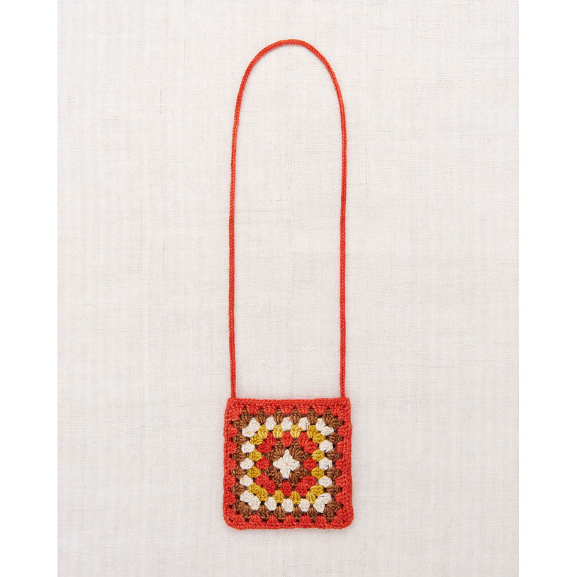 Misha and Puff  Red Flame Crochet Big Square Bag