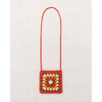 Misha and Puff  Red Flame Crochet Big Square Bag