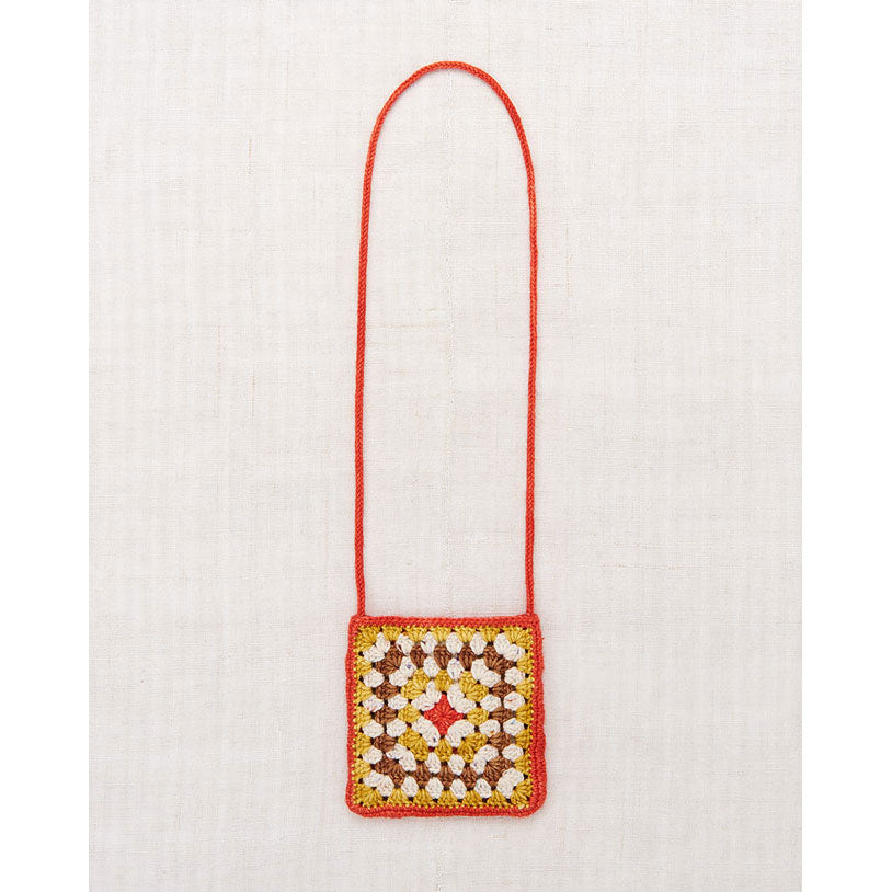 Misha and Puff  Red Flame Crochet Big Square Bag
